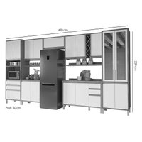 Cozinha Completa Ronipa 9 Peças Tempranillo C9P83 Amendoa/Off White