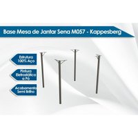 Conjunto: Mesa Sala Jantar Sena c/ Tampo de Madeira 1.60cm + 6 Cadeiras Amsterdã Niquel/Branco 106 - Kappesberg
