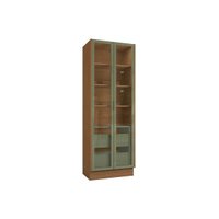 Paneleiro Cozinha Modulado Vibra T631 c/ 2 Portas c/ Vidro 2Gavs 80cm Canela/Verde Pistache Kappesberg