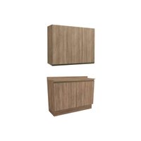 Cozinha Modulada Completa Maxxi 3 Peças (1Aéreo+1Balcão+1Complemento) C3P10 Nogal/Nogal - Kappesberg