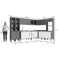 Cozinha Modulada Kappesberg 14 Peças Linna C14P12 Canela/Grafite