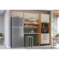 Kit Cozinha Modulada 3 Peças Syrah (2Aéreos1TorreQuente) C3P41 Amendoa/Off White - Ronipa