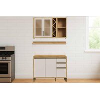 Kit Modulado Ronipa 3 Peças Tempranillo C3P43 Amendoa/Off White