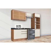 Kit de Cozinha Completa 4 Peças Versalis (2Aéreos+1Balcão+1TorreQuente) C4P190 Freijo/Argila - Herval