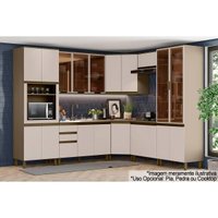 Cozinha Modulada Henn Connect Henn 10 Peças C6P24 Duna/Cristal