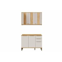 Kit Modulado Ronipa 2 Peças Sauvignon C2P62 Amendoa/Off White