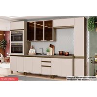Kit de Cozinha Completa 7 Peças Connect (2Aéreos+2Balcões+2Paneleiros+1Complemento)C6P21 Duna/Cristal - Henn