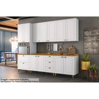 Cozinha Modulada Henn Americana Henn 7 Peças c/ Pés C5P60 Branco