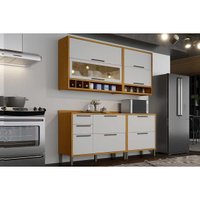 Kit de Cozinha Completa 4 Peças Syrah (2Aéreos+2Balcões) C4P04 Amendoa/Off White - Ronipa