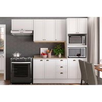 Cozinha Modulada Completa Bella 4 Peças (2Armários+1Balcão+1Paneleiro) C4P57 Branco - Carraro
