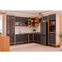 Módulo Cozinha MGM Eloise 8 Peças C8P88 Cinamomo/Titanium-MGM