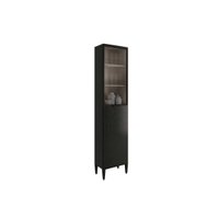 Paneleiro Cozinha Modulado Alpha 2509 c/ 2 Portas c/ Vidro 50cm Preto Carraro