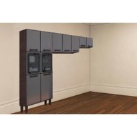 Cozinha Modulada Bertolini Estilo 3 Peças (2Aéreos+1Paneleiro) CPT92 Cinza/Grafite-Bertolini