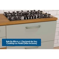 Kit de Cozinha Completa 5 Peças Princesa (1Aéreo+2Balcões+1Paneleiro+1Ilha) C6P61 Freijo/Off White - Nesher