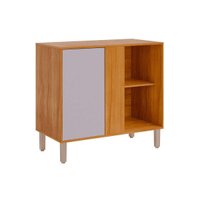 Gabinete de Cozinha Modulado Balcão c/ Tampo Esplêndida de Canto c/ 1 Porta 92cm Cinamomo/Platina - MGM
