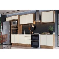 Cozinha Modulada Herval 7 Peças Versalis C7P167 Freijo/Cinza Argila