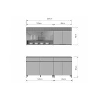 Kit Cozinha Nesher Realeza 4 Peças CZ104 Carvalho/Greice