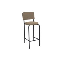 Banqueta Cozinha Capri 1B715PRF Aço 1 Un Preto/Suede Cappuccino - Kappesberg