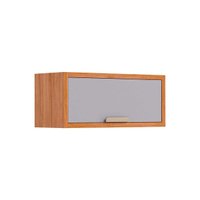 Armário Aéreo Cozinha Modulado Celeste c/ 1 Porta Basculante 80cm Cinamomo/Platina - MGM