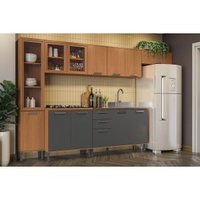 Cozinha Modulada Kappesberg 7 Peças Linna C7P108 Canela/Grafite