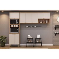Cozinha Modulada Completa Selene 3 Peças (2Aéreos+1TorreQuente) CP13 Jequitiba/Off White Fosco - Linea Brasil