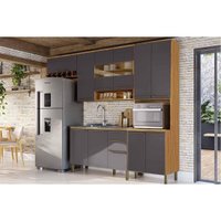 Cozinha Modulada Ronipa 4 Peças Nápoli Prime C4P238 Amendoa/Grafite