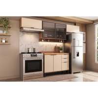 Kit Cozinha Modulada 4 Peças Alpha (3Aéreos+1Balcão) C4P180 Freijo/Off White - Carraro