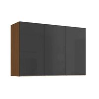 Armário Cozinha Modulado Vibra T648 c/ 3 Portas 120cm Canela/Grafite Lacca Kappesberg