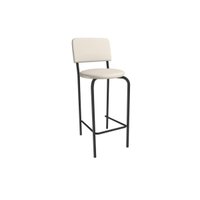 Banqueta Cozinha Capri 1B715PRF Aço 1 Un Preto/Corano Bege - Kappesberg