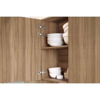 Kit Cozinha Completa 6Peças Rainha (3Aéreos+2Balcões+1Paneleiro) C6P89 Nature/Branco-Nesher