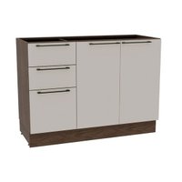 Balcão Cozinha Modulado Amsterdam PH 3146 c/ 2 Portas e 3 Gavetas s/ Tampo 120cm Avela/Off White Herval