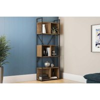 Estante Livreiro Solteiro Industrial LI014 c/ 6 Nichos 72cm Canela/Preto - Kappesberg