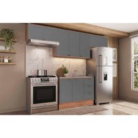 Cozinha Completa Carraro 4 Peças Bella C4P173 Nogal/Cinza