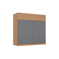 Armário Aéreo Cozinha Nesher Realeza 2 Porta 80cm Carvalho/Titânio