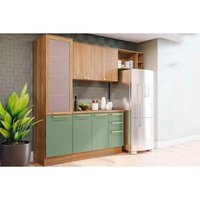 Cozinha Completa Kappesberg 5 Peças Botanic M654 Nogueira/Verde Oliva