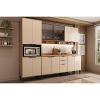 Cozinha Completa Carraro 5 Peças Alpha C5P130 Freijo/Off White
