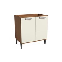 Gabinete Cozinha Modulado Linna T721 c/ 2 Portas s/Tampo 80cm Canela/Off White Kappesberg