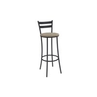 Banqueta Cozinha Jade 1B699PRF Aço 1 Un Preto/Linho Bege Fendi - Kappesberg