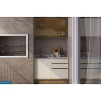 Kit Modulado Herval 2 Peças Versalis C2P168 Freijo/Cinza Argila