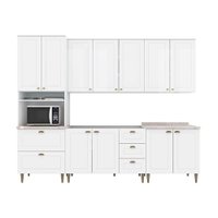 Cozinha Modulada Henn Americana Henn 6 Peças c/ Pés C5P62 Branco