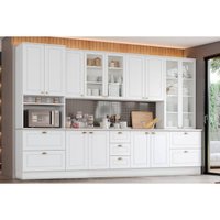 Cozinha Modulada Henn Americana 8 Peças (2Aéreos+2Balcões+2Paneleiros+2Complementos) C5P48 Branco-Henn