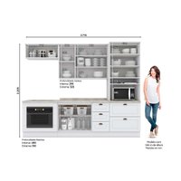 Cozinha Modulada Henn Americana Henn 7 Peças C5P42 Branco