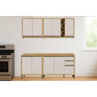 Kit Cozinha Modulada 4 Peças Tempranillo (2Aéreos+2Balcões) C4P242 Amendoa/Off White - Ronipa