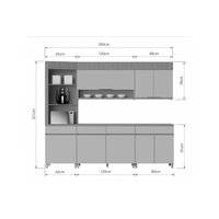 Kit Cozinha Nesher Realeza 5 Peças CZ101 Carvalho/Greice