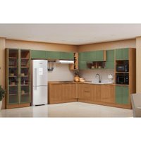 Cozinha Modulada Kappesberg 18 Peças Vibra C18P2 Canela/Verde Pistache Lacca