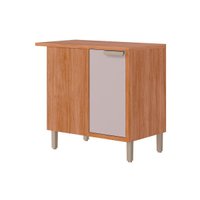 Módulo Cozinha MGM Estela Balcão c/ Tampo Nicho de Canto c/ 1 Porta 92cm Cinamomo/Off White-MGM