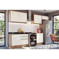 Kit Cozinha Modulada 6 Peças Versalis (3Aéreos+2Balcões+1Complemento) C6P161 Freijo/Cinza Argila - Herval