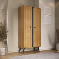 Armário de Escritório com 2 Portas Retrô 70cm Multimóveis CR25352 Lâmina Mel/Preto