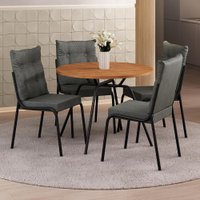 Conjunto Sala de Jantar 4 Cadeiras Lisboa Carraro Preta