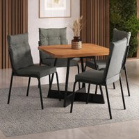 Conjunto Sala de Jantar 4 Cadeiras California Carraro Preta